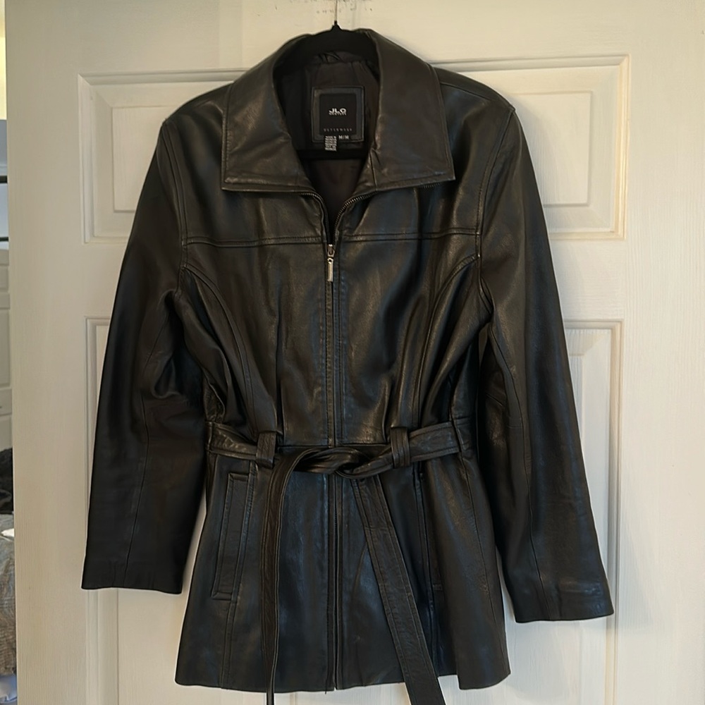 Women’s M black leather Vintage jacket by JLC NEW YORK